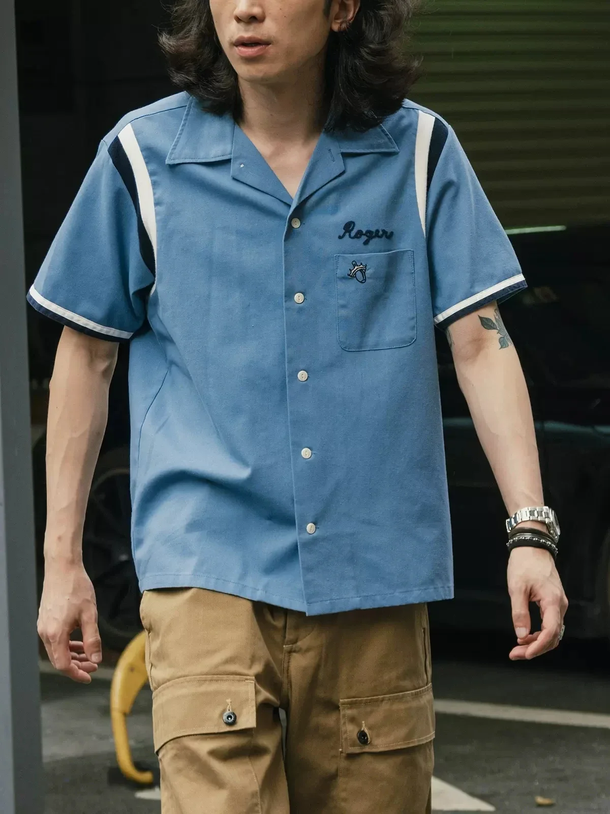 Bowling Shirt Camp - Camisa de bolos retro sin stock
