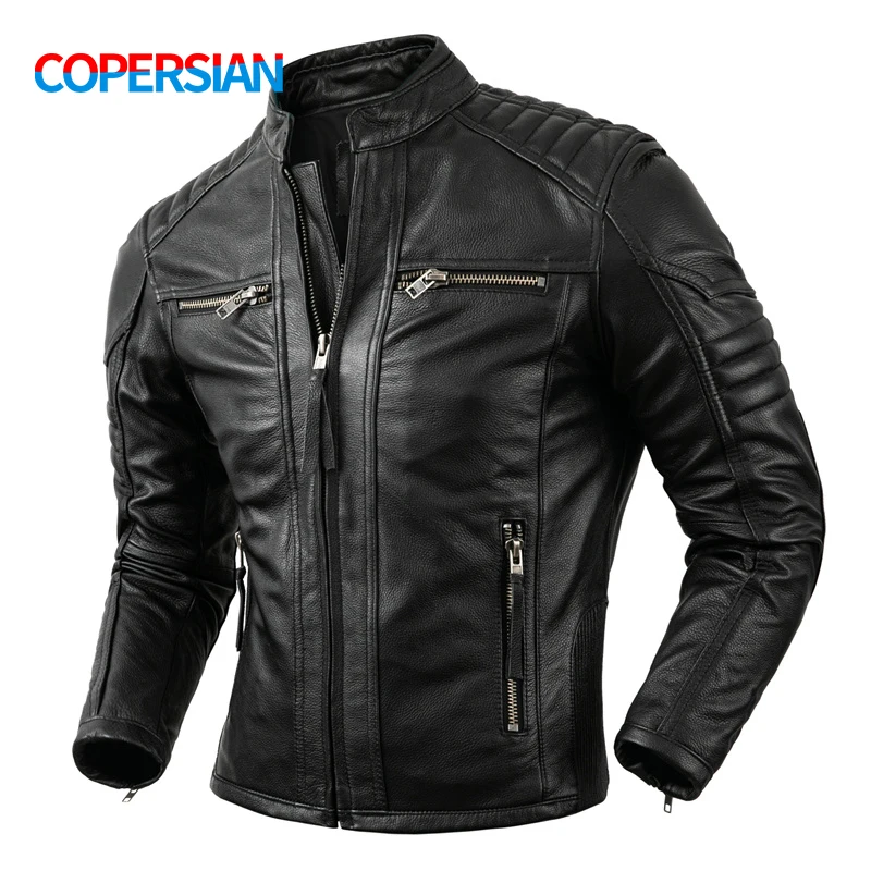 Vintage Fashion Outfits Men - Abrigo de cuero Vintage informal para