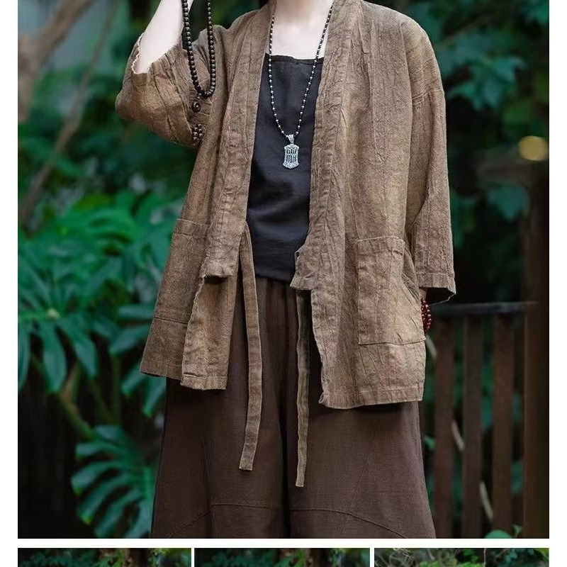 Vintage Fashion Jacket - Top de lino y algodón estilo