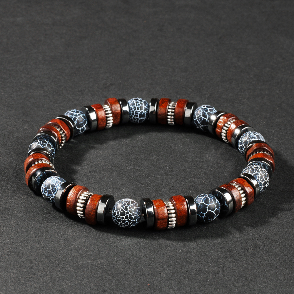 Vintage Fashion Outfits Men - Pulsera de ágata desgastada para hombre,