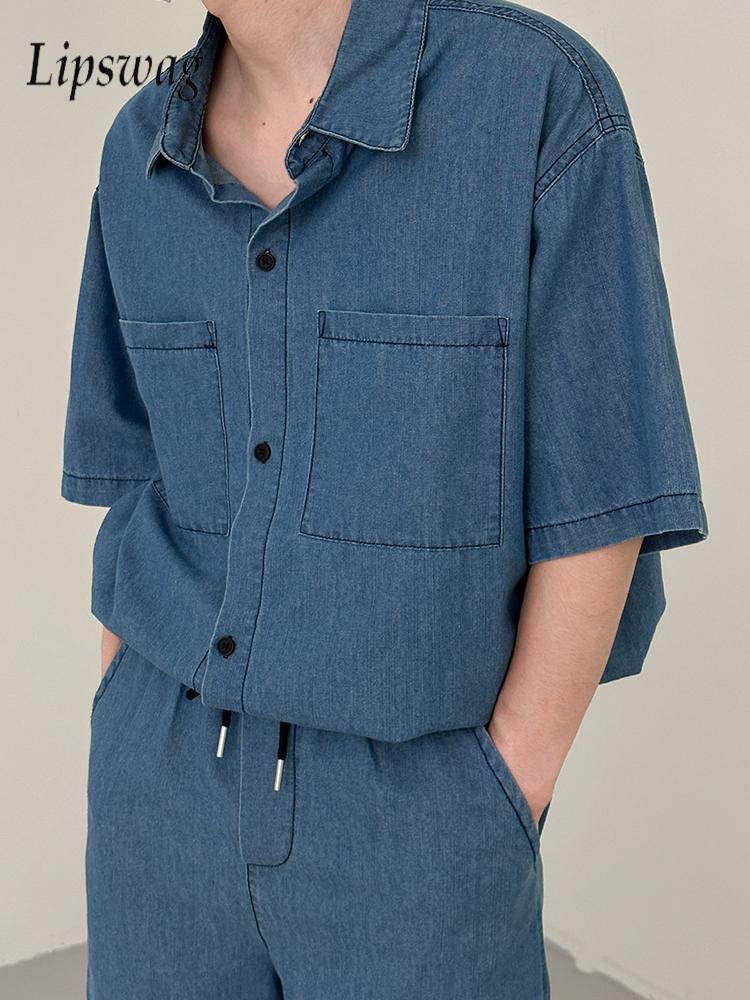 Vintage Fashion Outfits Men - Conjuntos de dos piezas de mezclilla