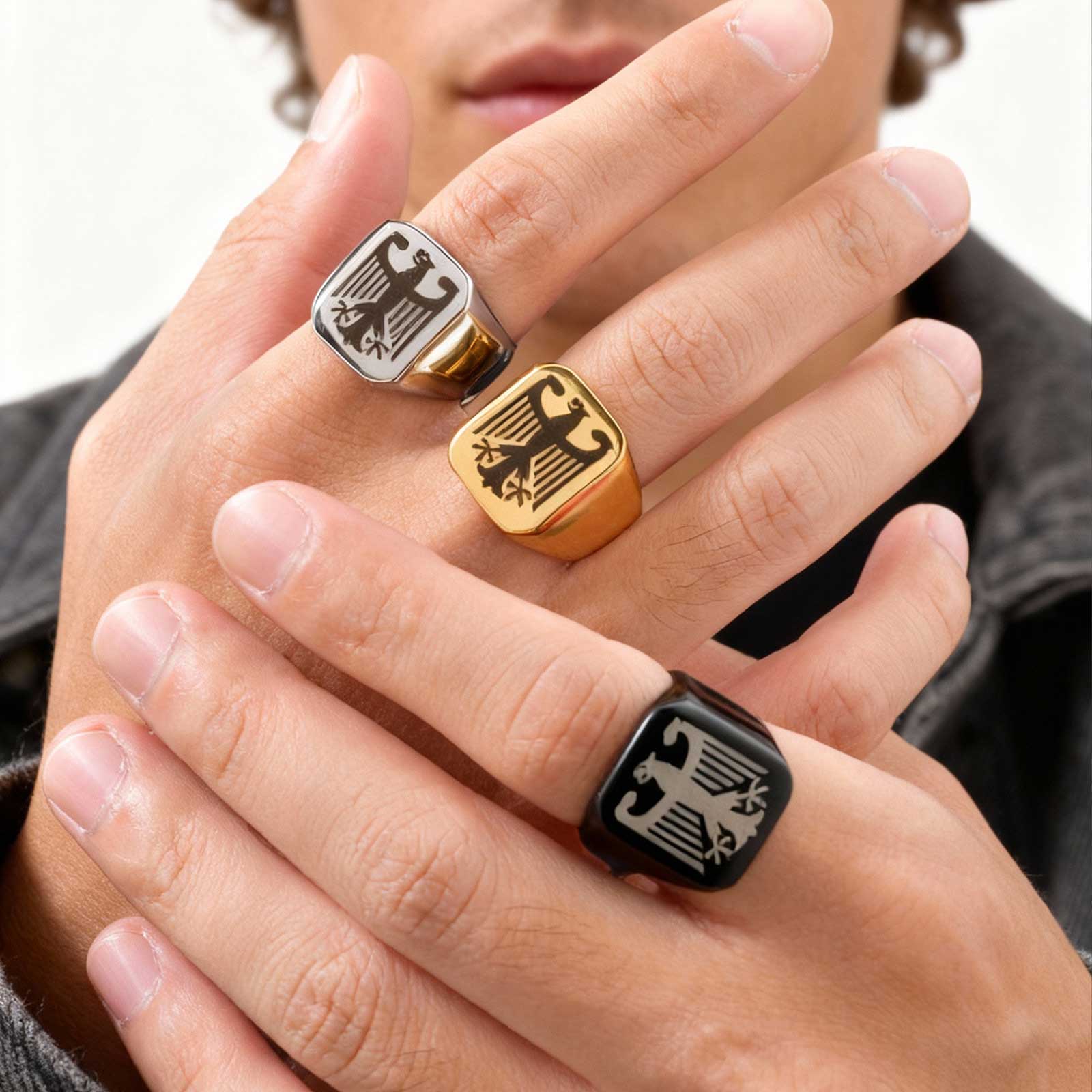 Vintage Fashion Ads - Anillo Personalizado de Halcón Volador, Anillo
