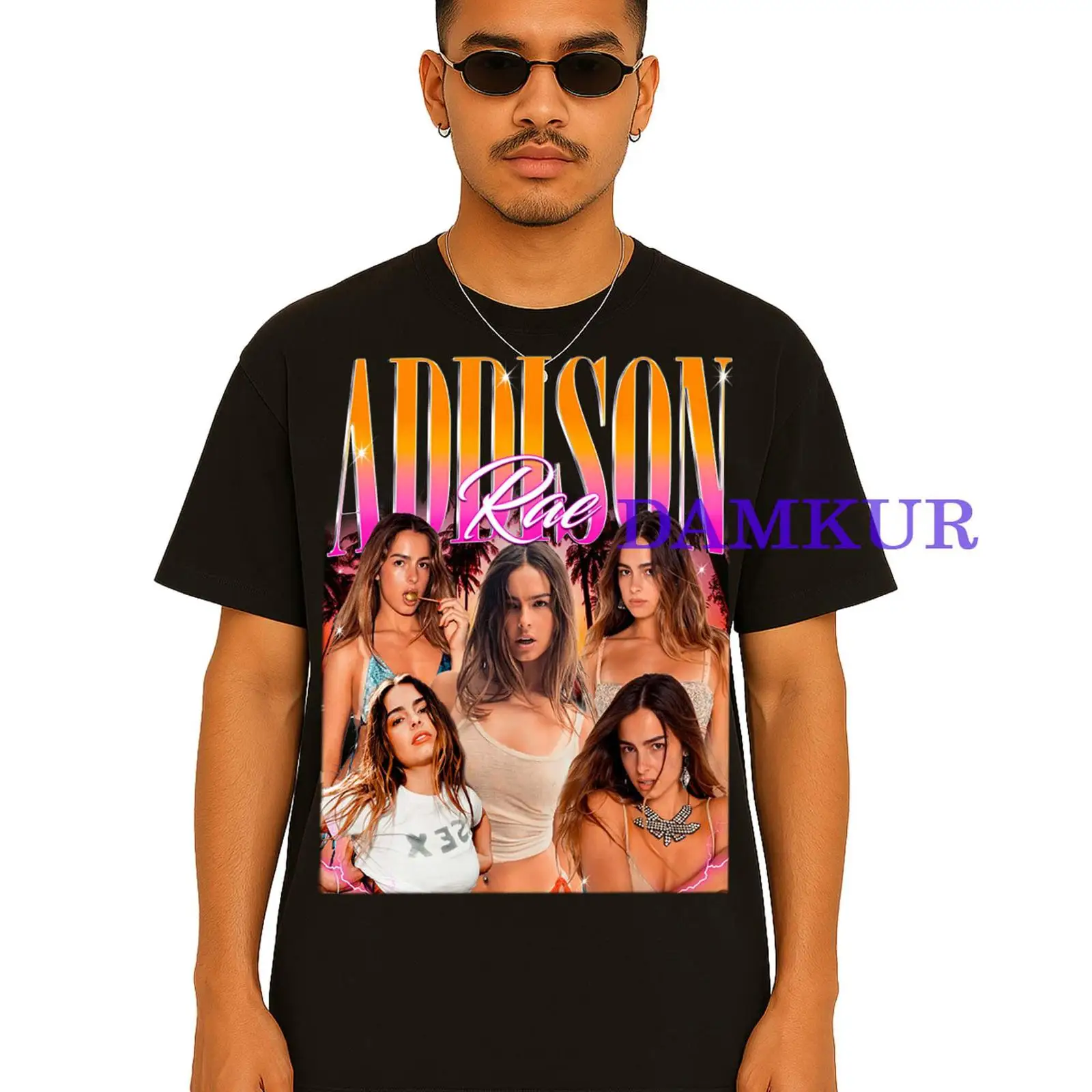 Vintage Fashion Influencers - Camiseta Vintage Addison Rae Estilo Bootleg,