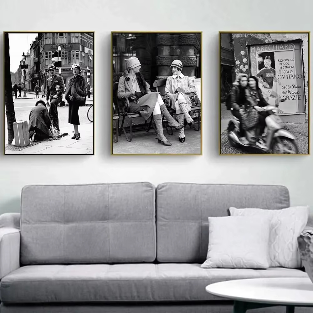Vintage Fashion Paris - Póster de pared con estampado de