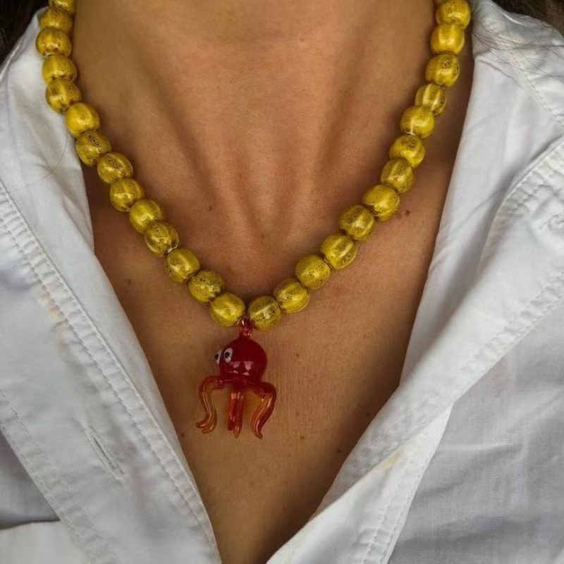 Vintage Fashion Influencers - Ins Influencer-collar con cuentas y colgante