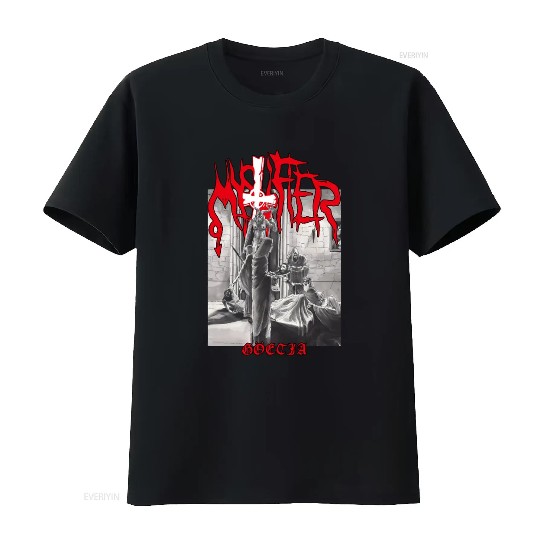 Vintage Fashion Influencers - Camiseta de metal negra Mystifier Goetia