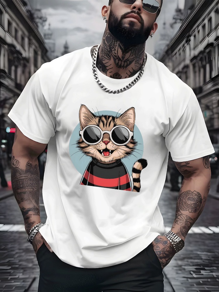 Vintage Fashion Outfits Men - Camiseta Vintage de Algodón con Estampado