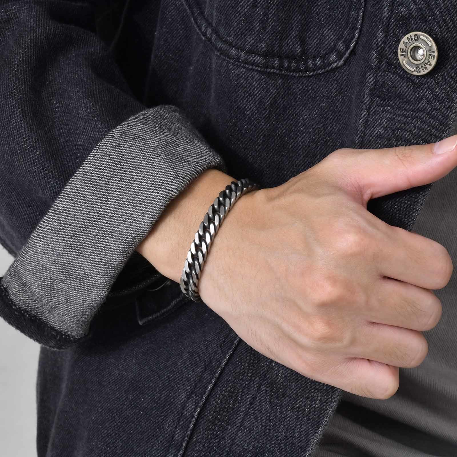 Vnox Pulseras de cadena cubana - Vintage Fashion Outfits Men reseña y precio