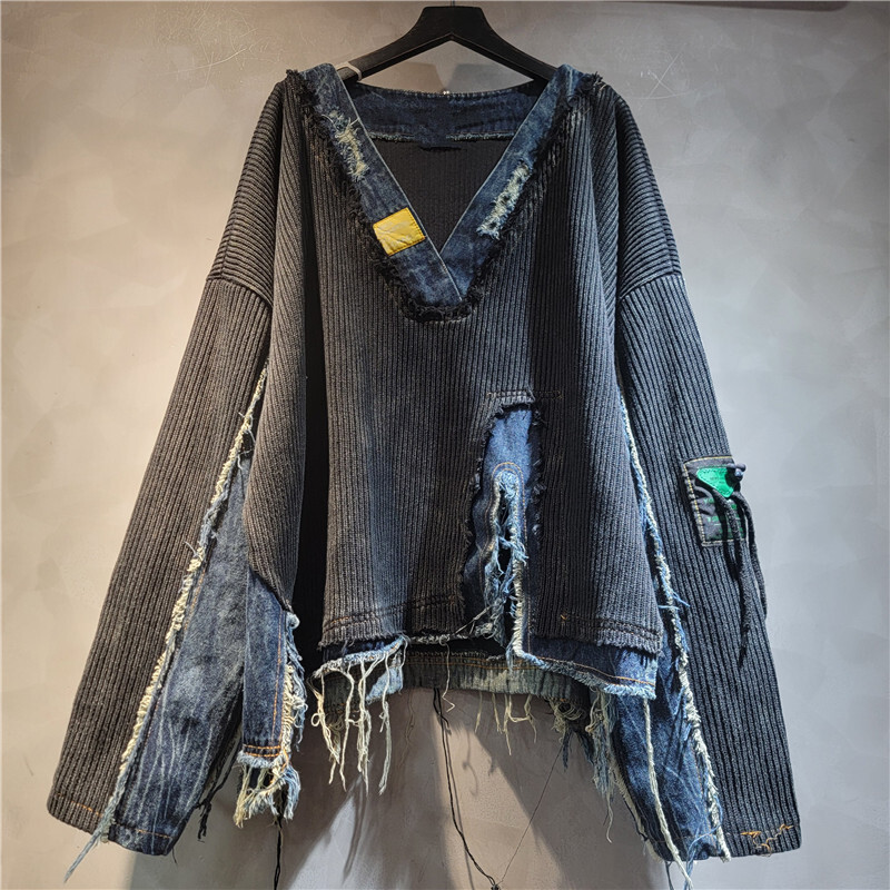 WTHT moda mujer Denim empalmad - Vintage Fashion Influencers reseña y precio