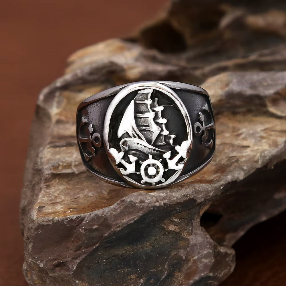 Anillo de sello vintage náutic - Vintage Fashion Outfits Men reseña y precio