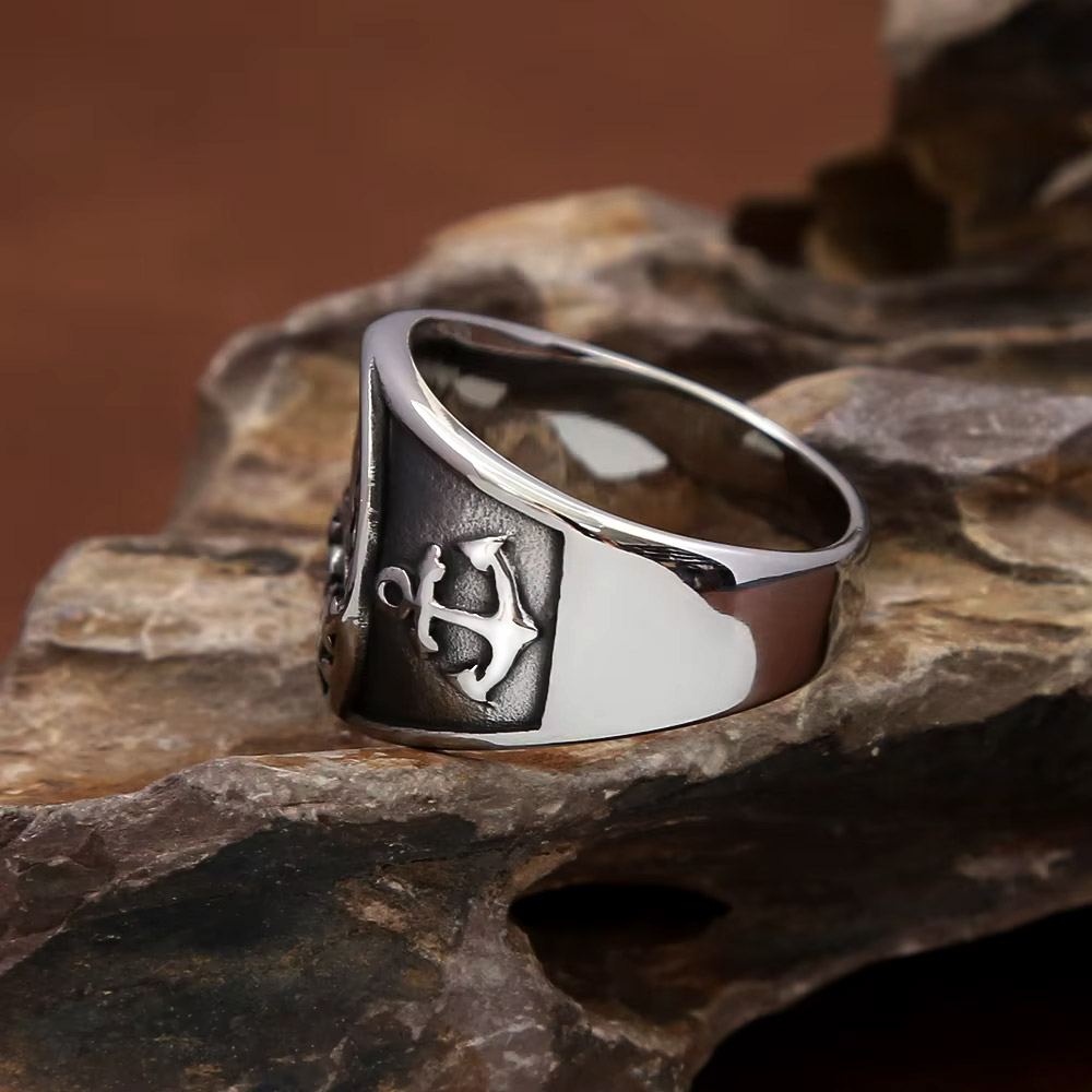 Anillo de sello vintage náutic - Vintage Fashion Outfits Men reseña y precio