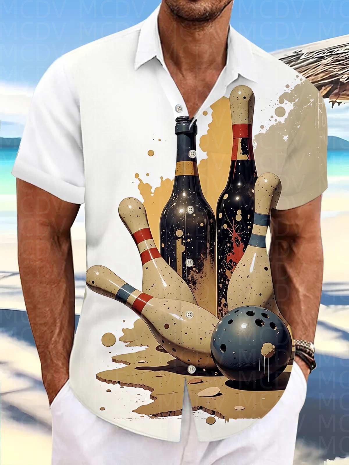 Camisa Hawaiana para Hombre co - Bowling Shirt Camp reseña y precio