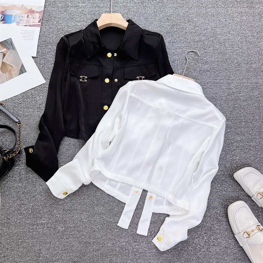 Blusa de satén elegante france - Vintage Fashion Jacket reseña y precio