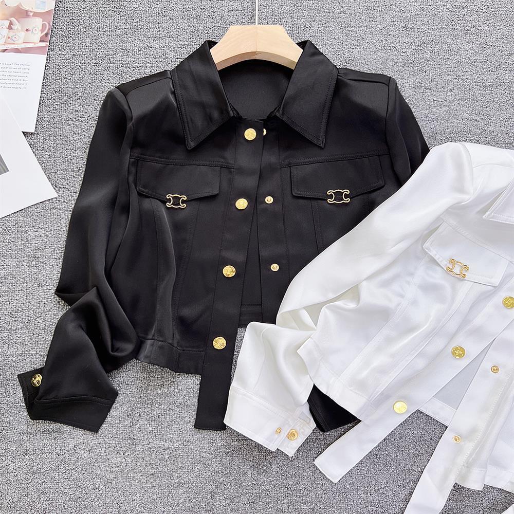 Blusa de satén elegante france - Vintage Fashion Jacket reseña y precio